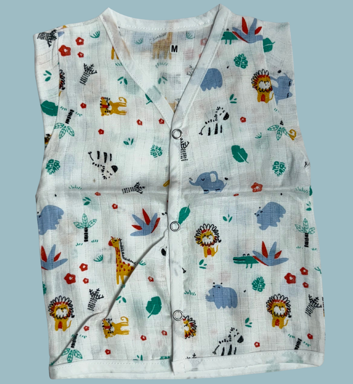 Baby Muslin Cotton Full Sleeve Jabla – Jungle Safari Print