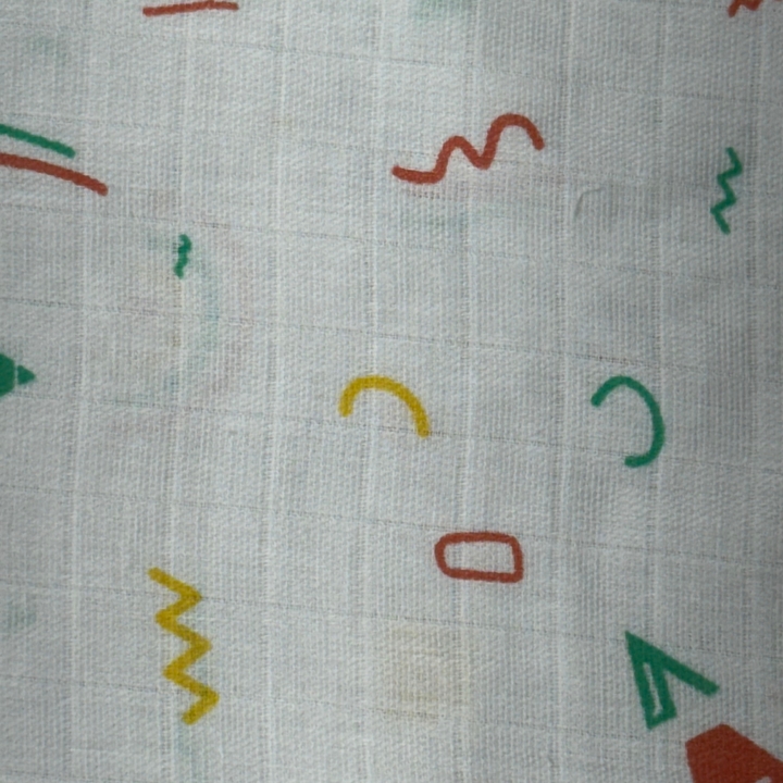 Muslin Cotton Baby Wipes – Soft Reusable Cloth Napkins for Newborns & Infants (Geometric Rainbow Print)