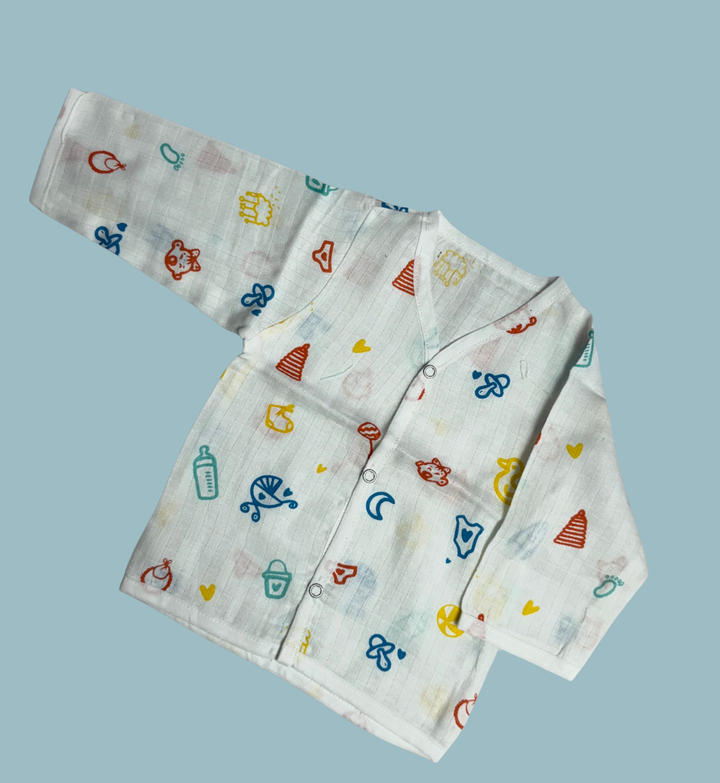 Baby Muslin Cotton Full Sleeve Jabla – Baby Essentials Print