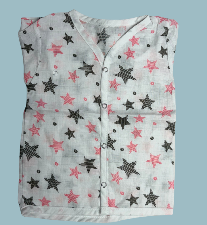 Baby Muslin Cotton Full Sleeve Jabla – Stars Print