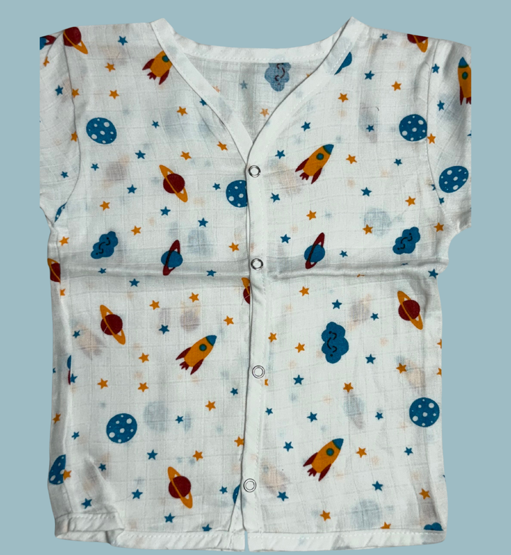Baby Muslin Cotton Full Sleeve Jabla – Space Print