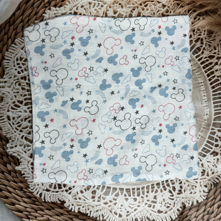 Muslin Cotton Baby Wipes – Soft Reusable Cloth Napkins for Newborns & Infants (Cloud & Star Print)