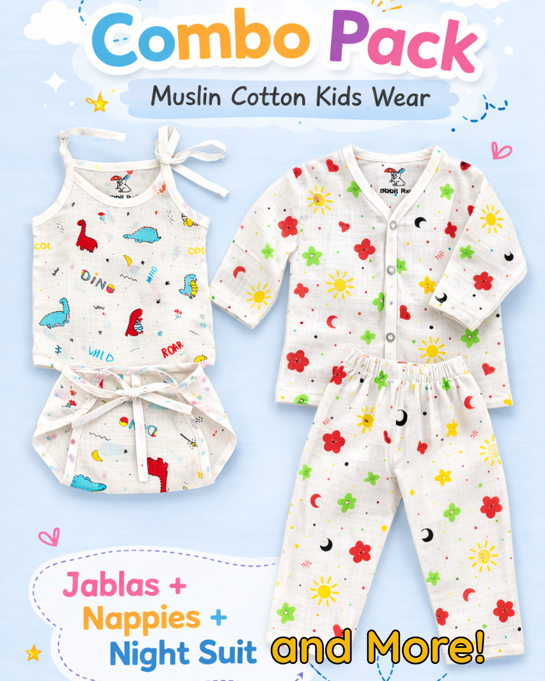 Baby Muslin Combo Packs | Rabbit Rain