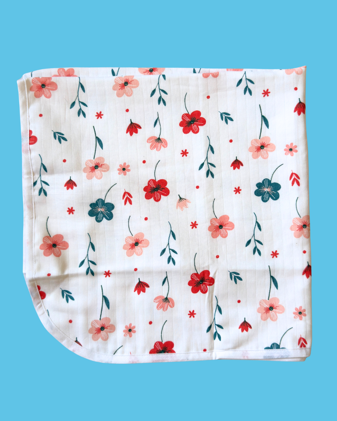 Muslin Cotton Baby Hooded Towel - Flowers