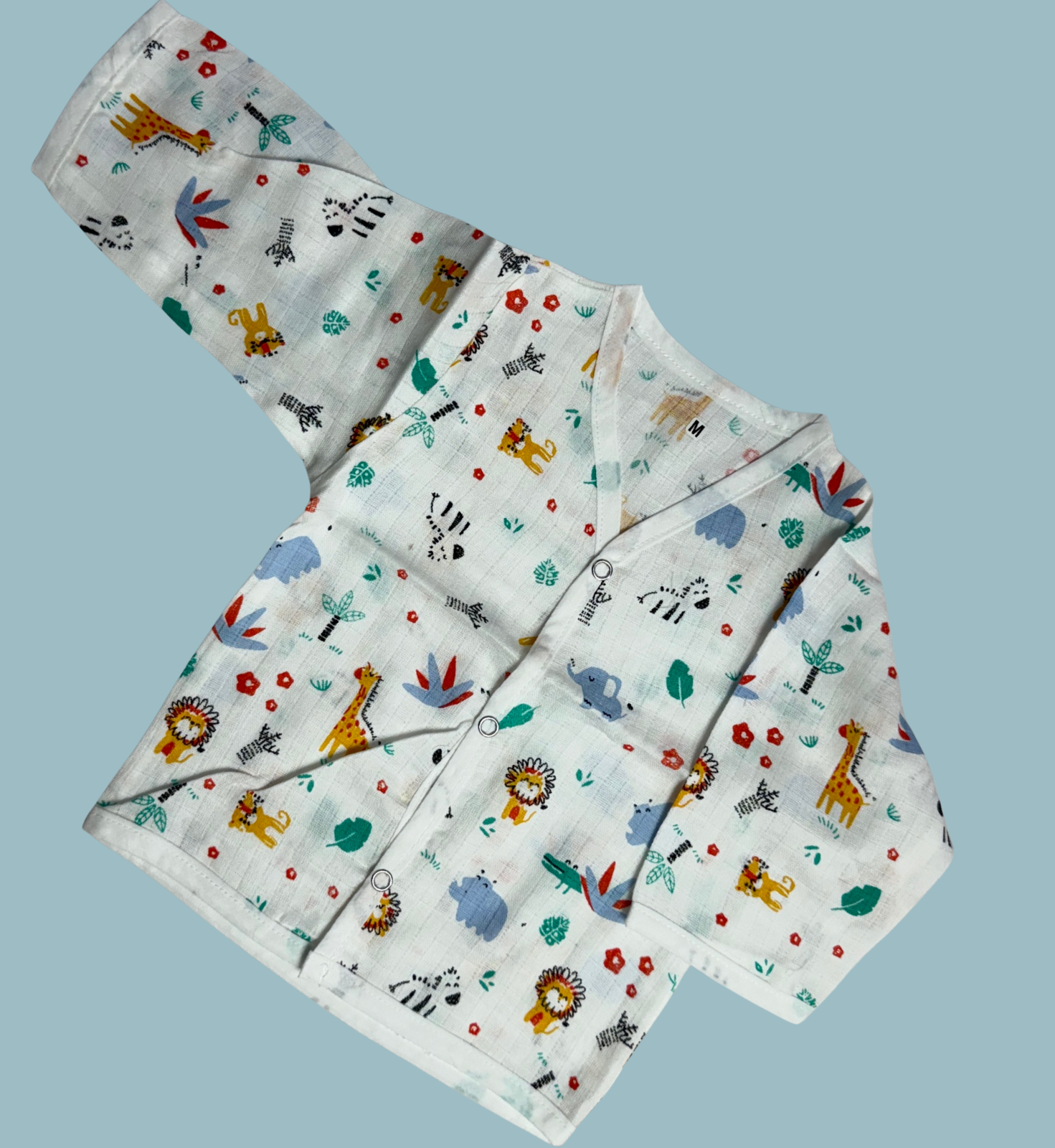 Baby Muslin Cotton Full Sleeve Jabla – Jungle Safari Print