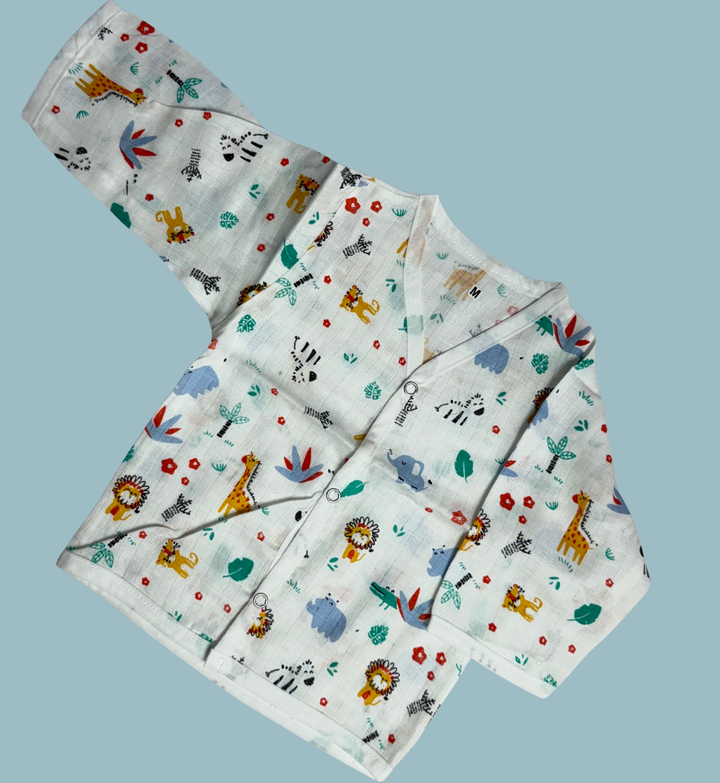 Baby Muslin Cotton Full Sleeve Jabla – Jungle Safari Print