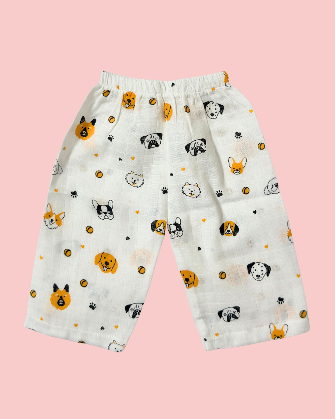 Premium Muslin Cotton Full sleeve Jabla Pyjama / Night Suit - Puppy