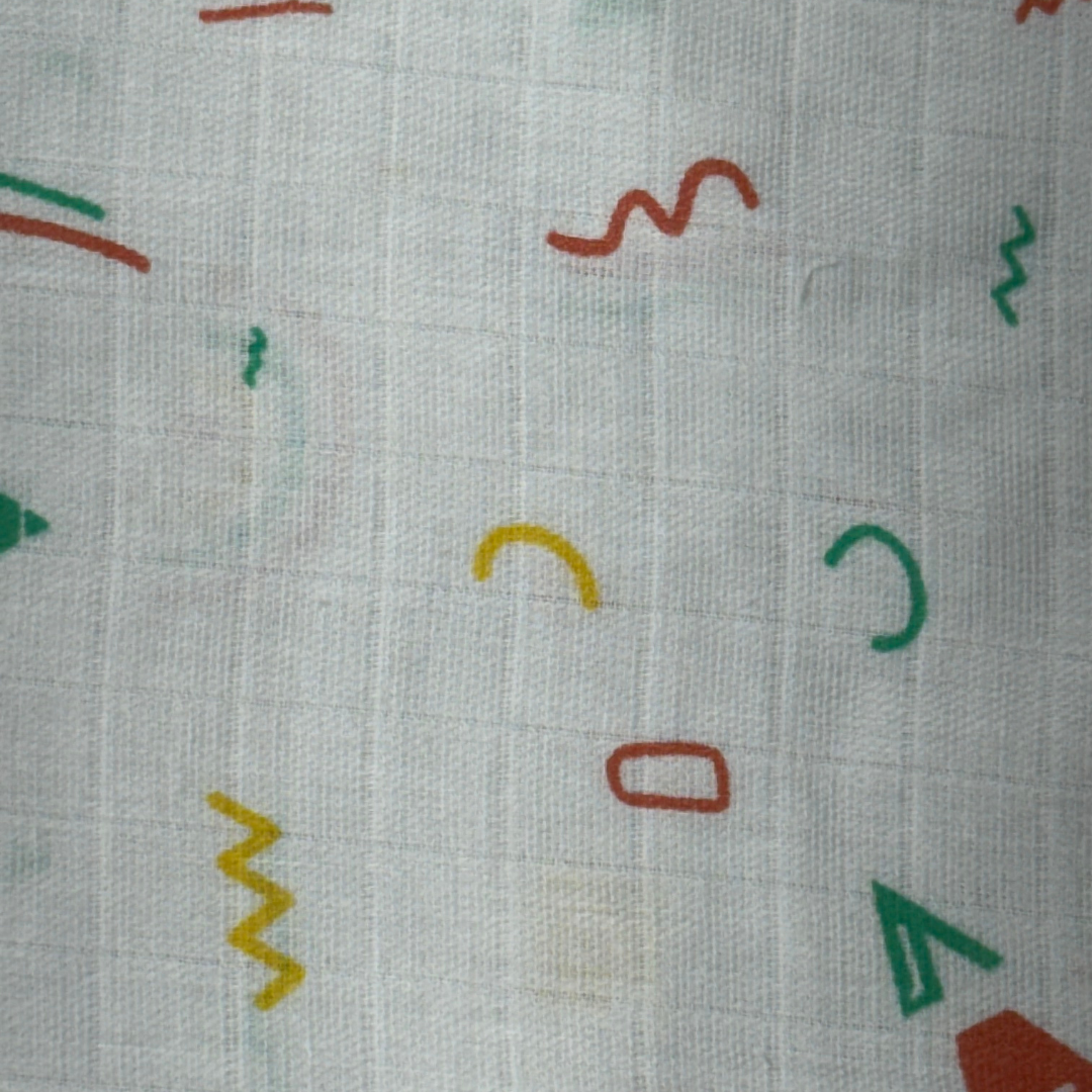 Muslin Cotton Baby Wipes – Soft Reusable Cloth Napkins for Newborns & Infants (Geometric Rainbow Print)