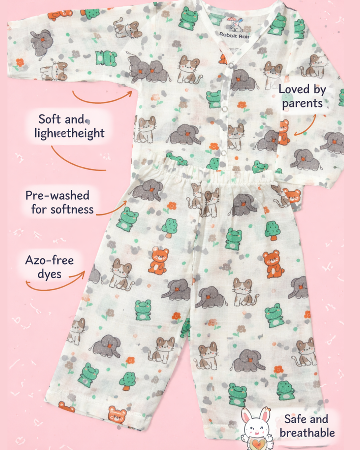 Premium Muslin Cotton Full sleeve Jabla Pyjama  - Pack of 3