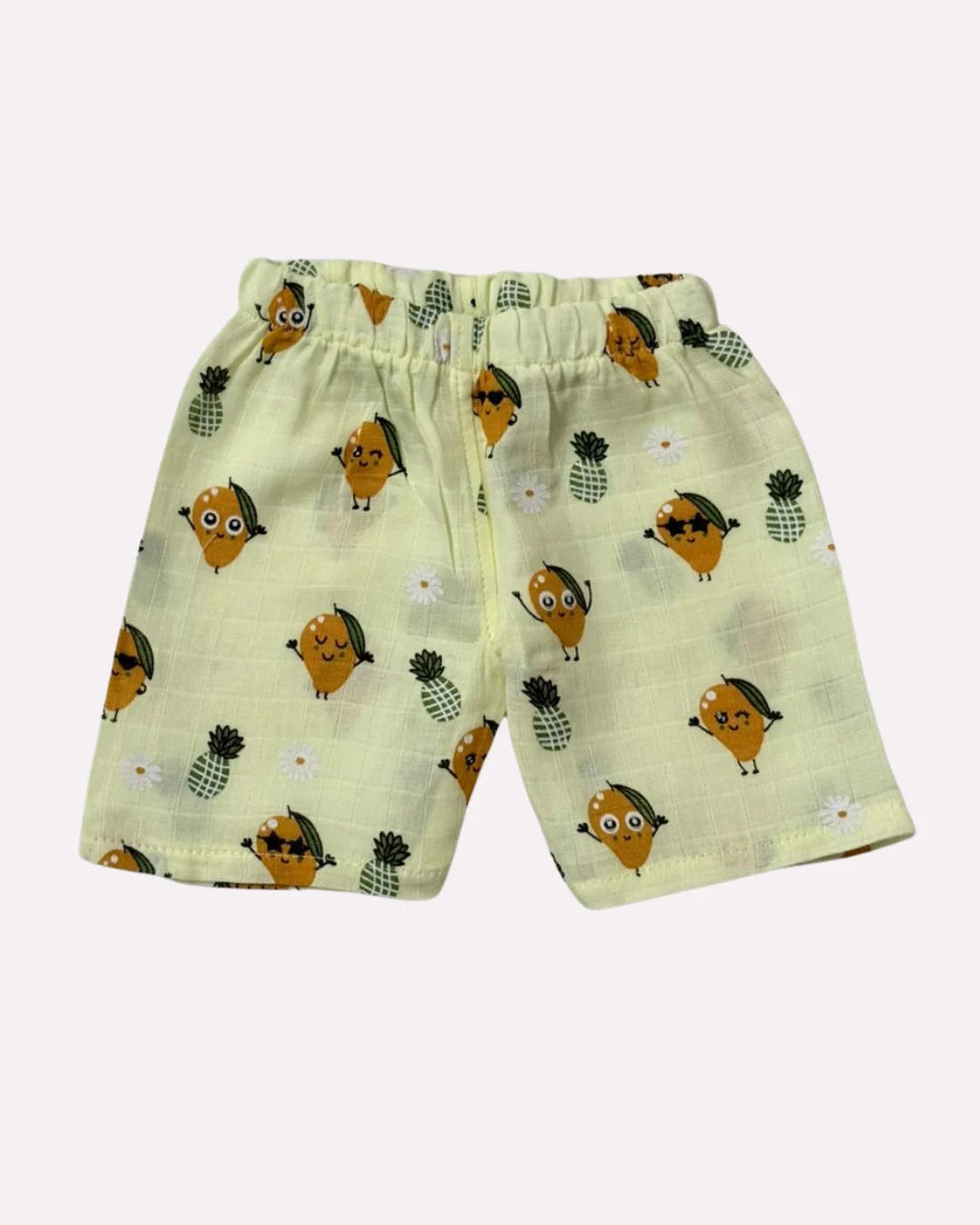 Lemon Yellow Sleeveless Jabla Co Ord Set – 100% Muslin Cotton – Mango Garden