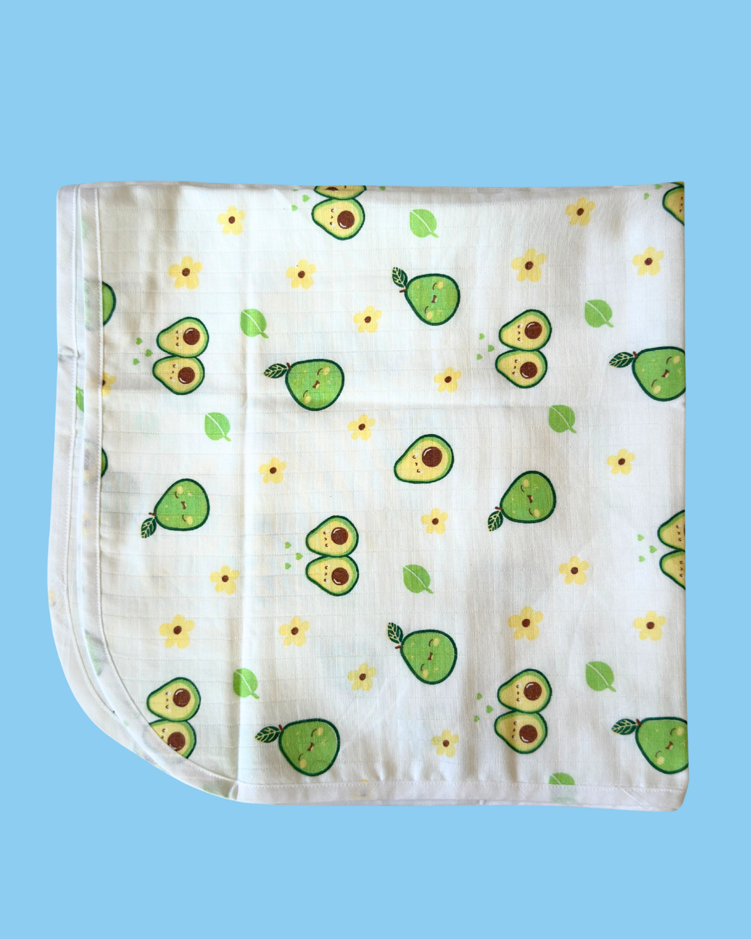 Muslin Cotton Baby Hooded Towel - Avocado