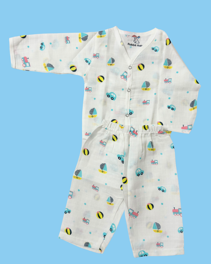 Premium Muslin Cotton Full sleeve Jabla Pyjama / Night Suit - Toy