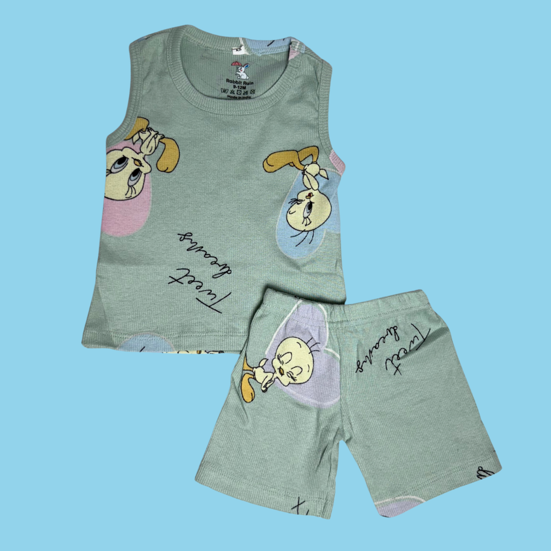 Unisex Sleeveless Co-ord Set – Tweety Bird | 100% Premium Cotton