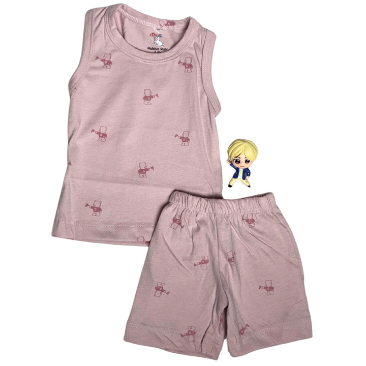 Unisex Sleeveless Co-ord Set – Bear | 100% Premium Cotton
