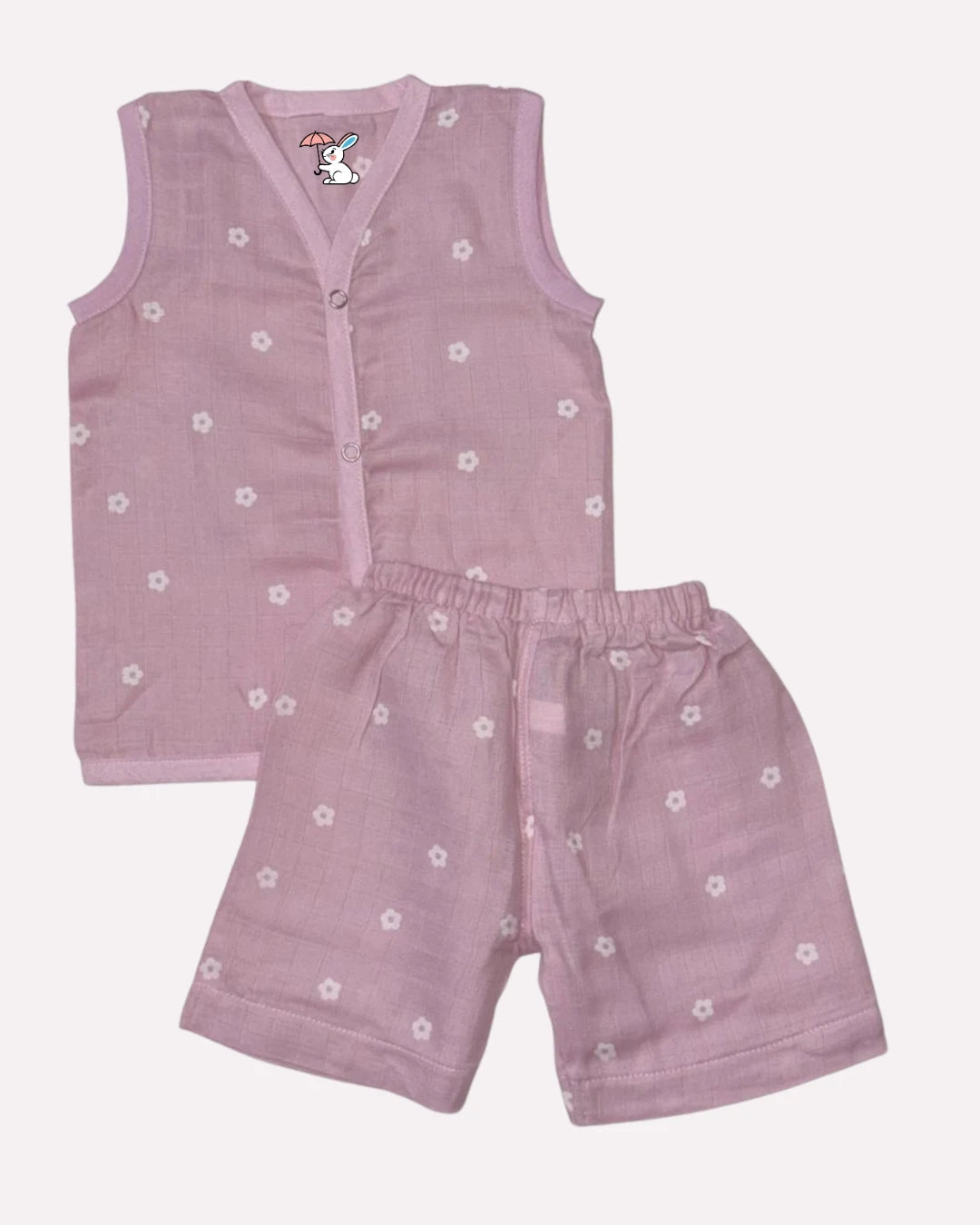 Sleeveless Jabla Co Ord Set  – 100% Muslin Cotton – Little Daisy