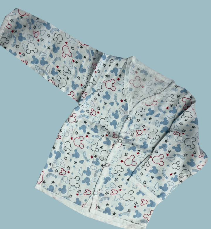 Baby Muslin Cotton Full Sleeve Jabla – Clouds & Stars Print