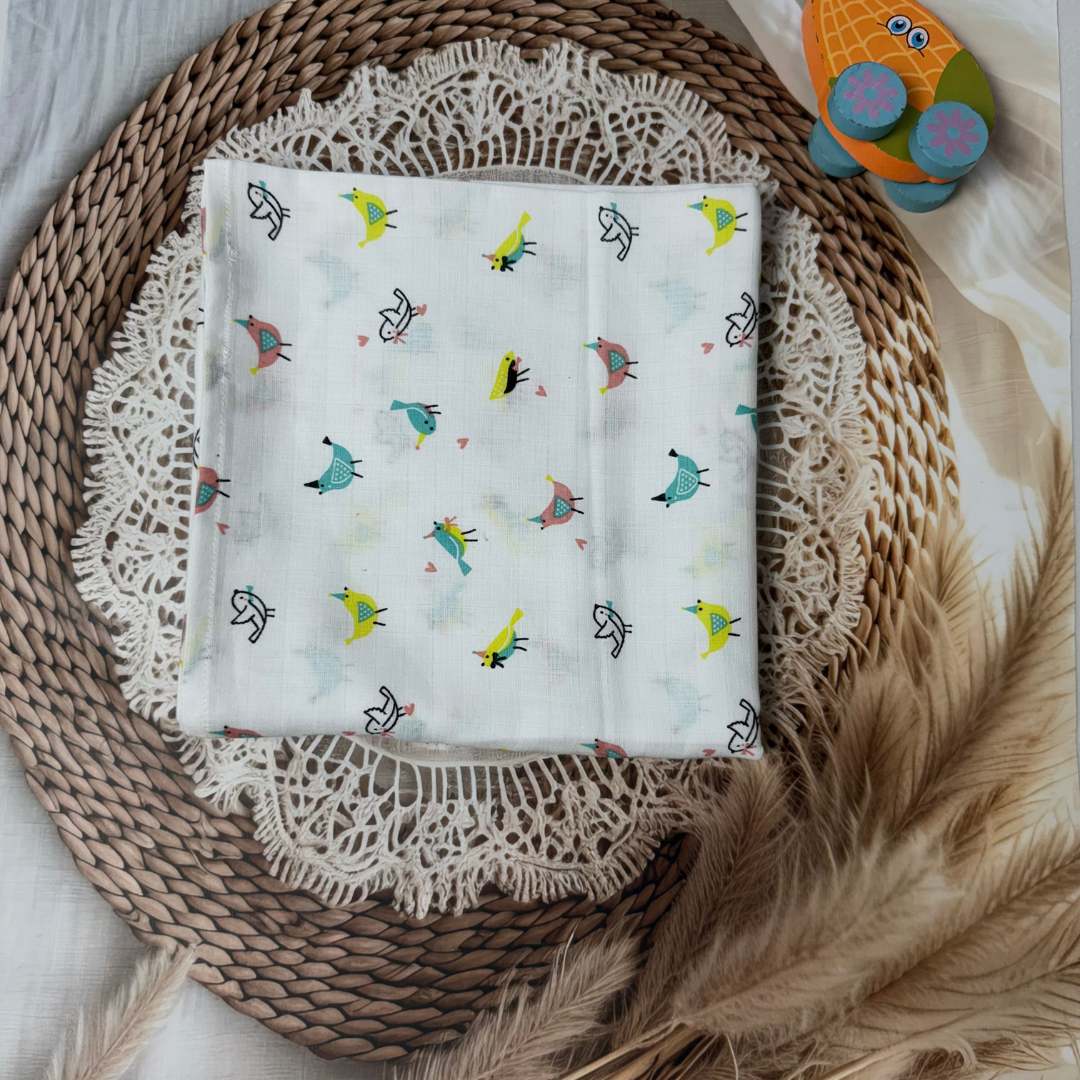 Muslin Cotton Baby Swaddle – 3 Pack Combo | Soft & Breathable 100 x 100 cm Blankets (Assorted Prints)