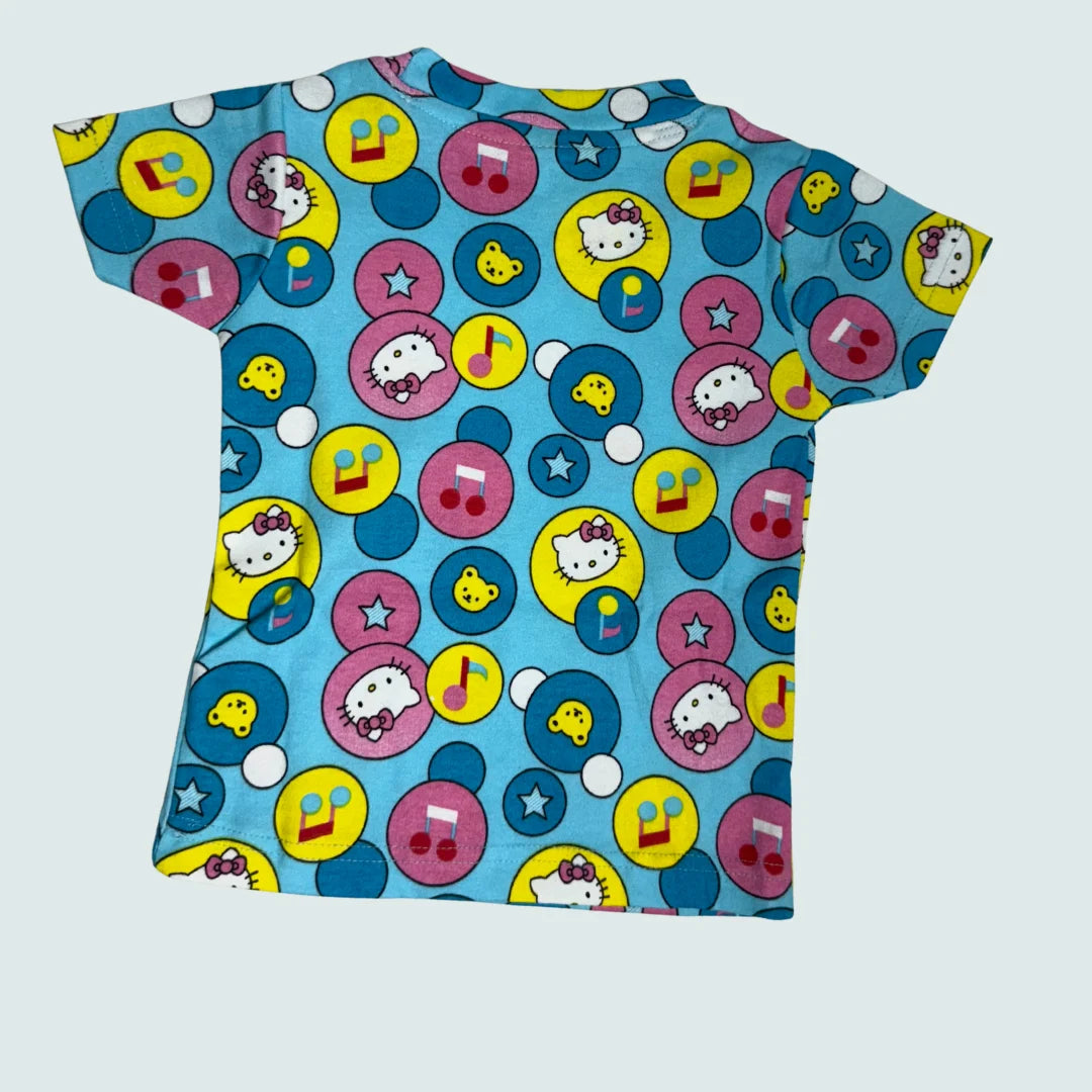 TShirt - Pyjama Set - Playful Kitty Print |  100% Premium Cotton