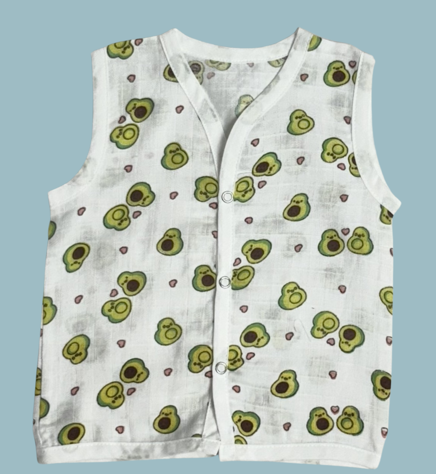 Muslin Cotton Baby Jabla Combo – Sleeveless Front Open | Whale, Stars & Cartoon Print (Pack of 3)