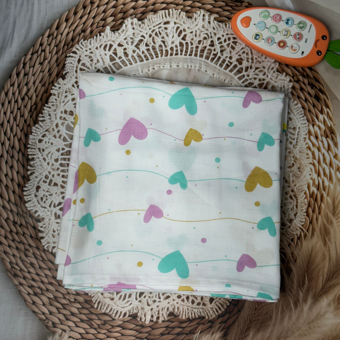 Muslin Cotton Baby Swaddle – 3 Pack Combo | Soft & Breathable 100 x 100 cm Blankets (Assorted Prints)