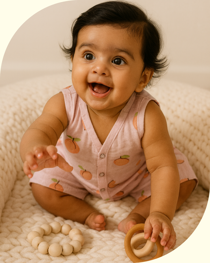 Kids Muslin Cotton Peach Co-ord Set – Soft & Breathable