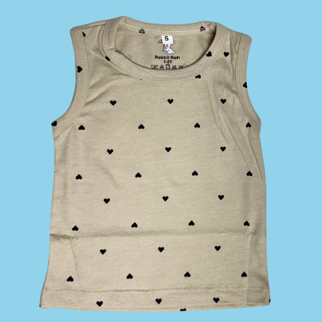 Unisex Sleeveless Co-ord Set –Black Heart | 100% Premium Cotton