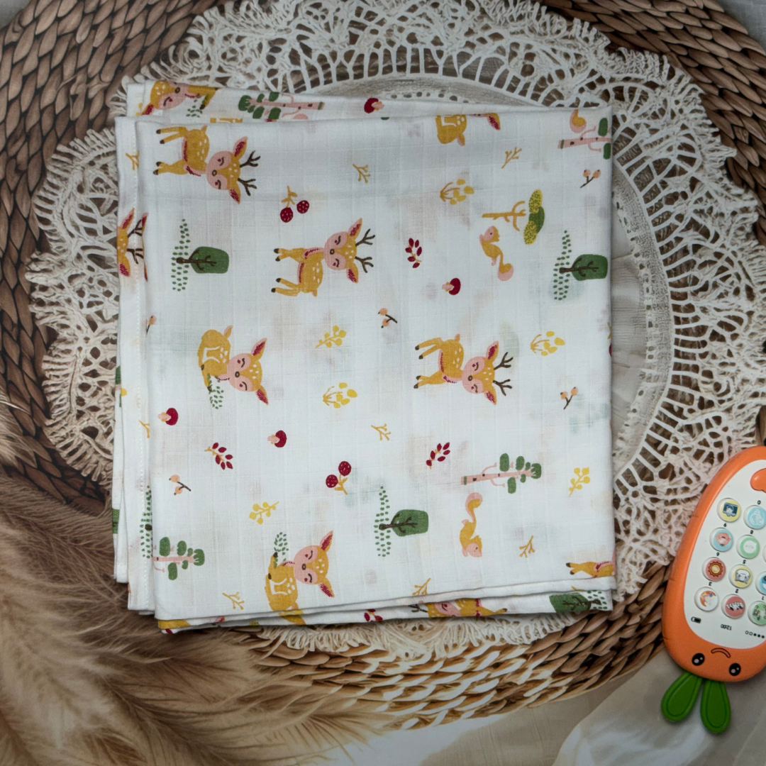 Muslin Cotton Baby Swaddle – 3 Pack Combo | Soft & Breathable 100 x 100 cm Blankets (Assorted Prints)