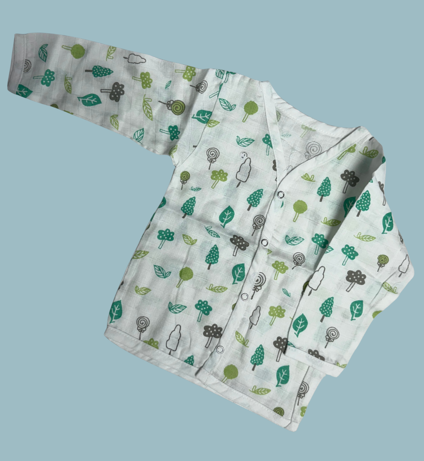 Baby Muslin Cotton Full Sleeve Jabla – Forest Trees Print