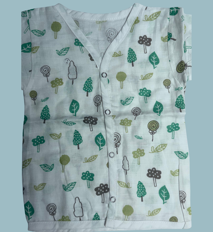 Baby Muslin Cotton Full Sleeve Jabla – Forest Trees Print