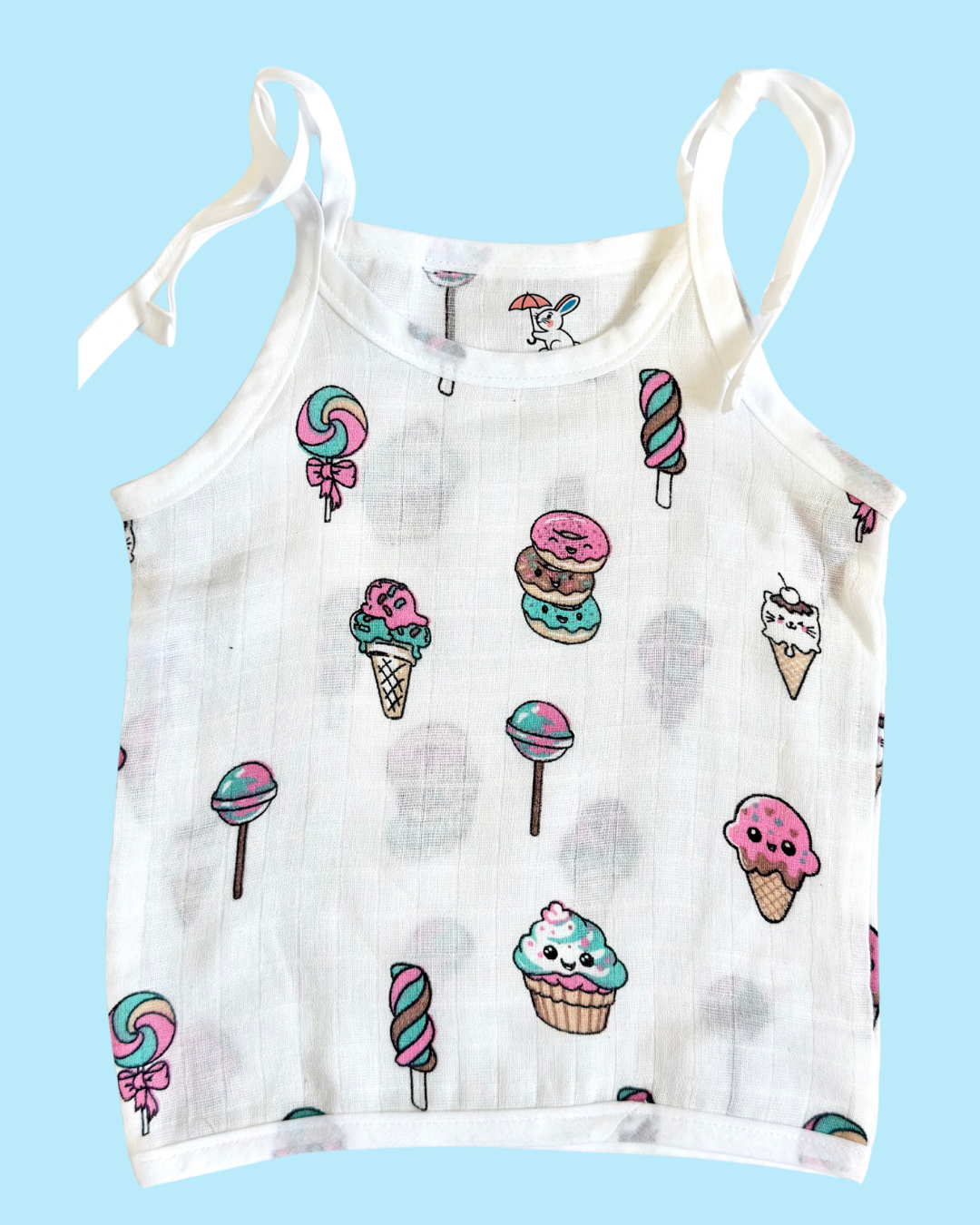 100% Muslin Cotton Knot Jabla & Nappy Set - Candy Treat