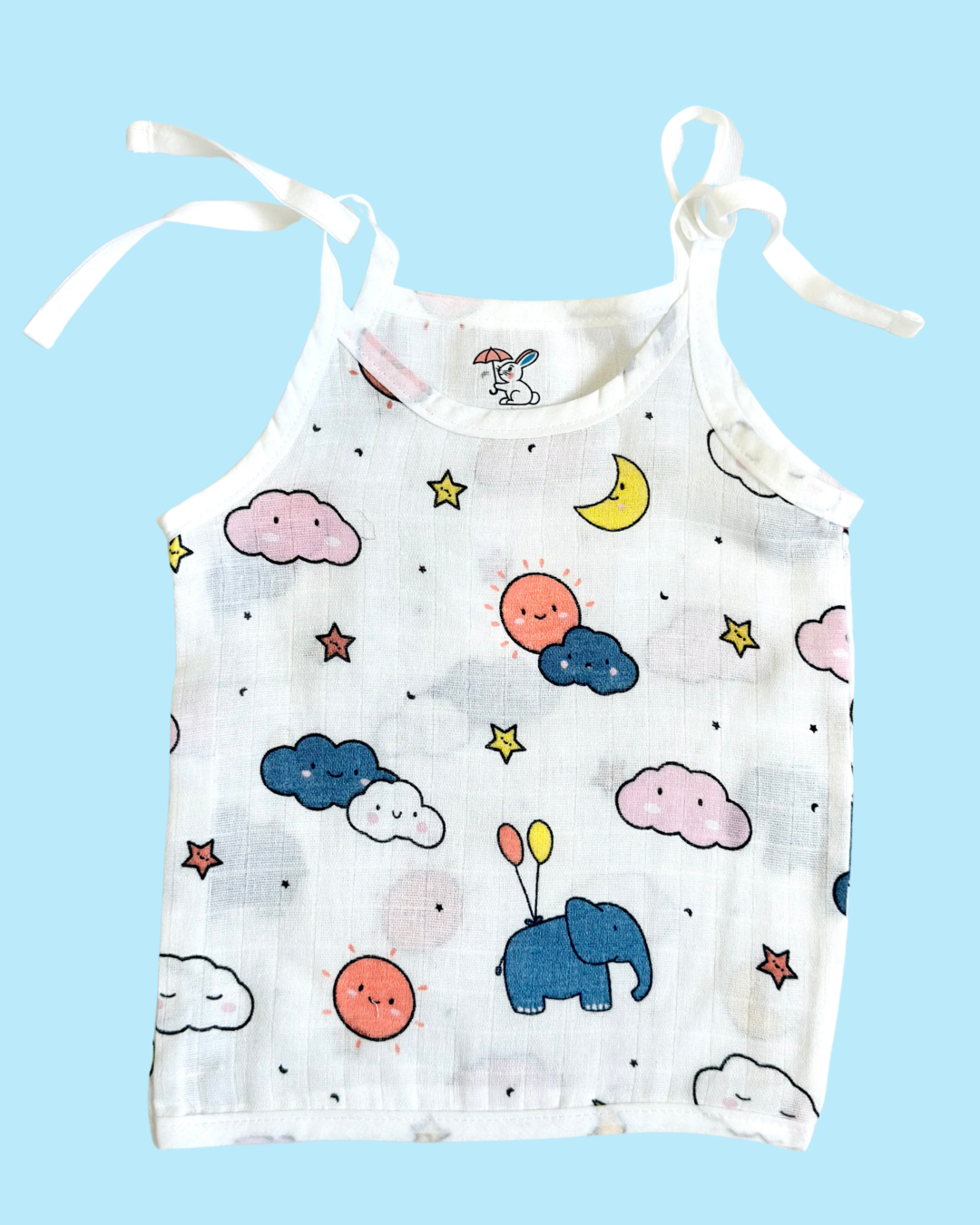 100% Muslin Cotton Knot Jabla & Nappy Set - Dreamy Sky