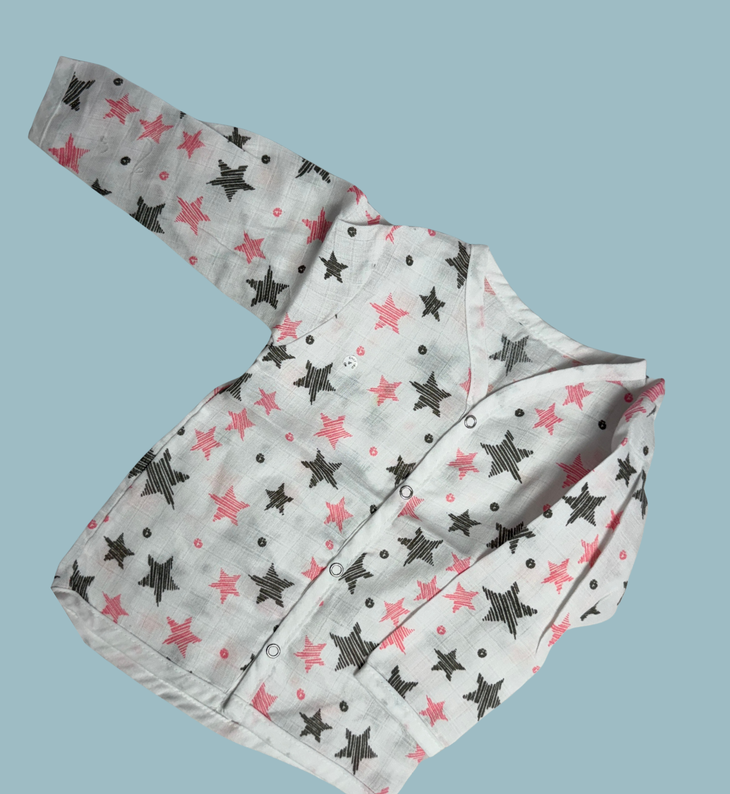 Baby Muslin Cotton Full Sleeve Jabla – Stars Print