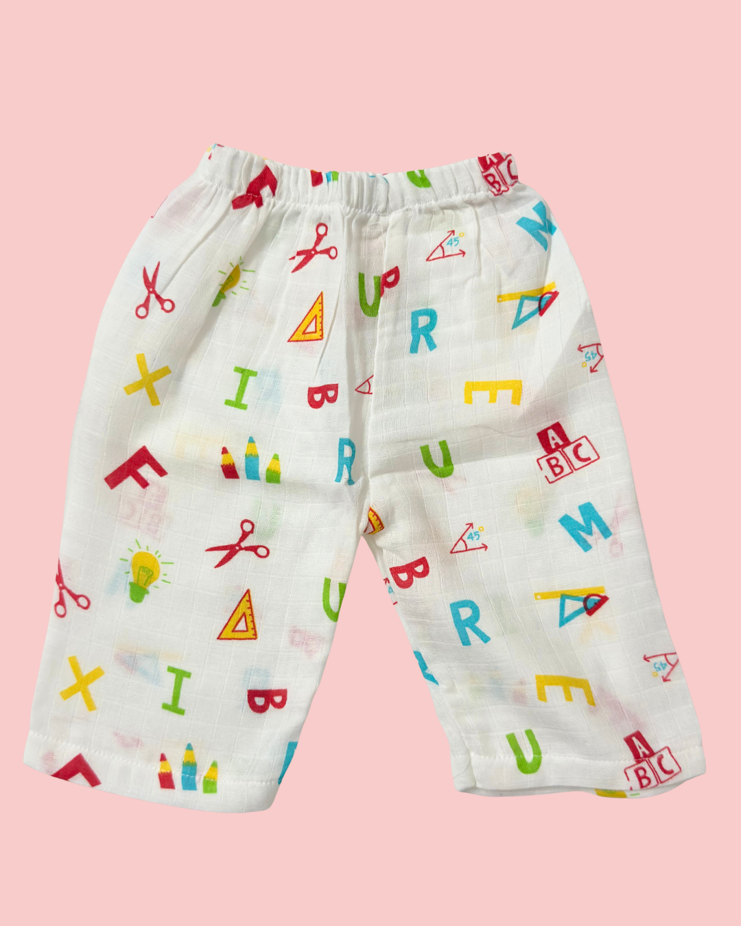 Premium Muslin Cotton Full sleeve Jabla Pyjama / Night Suit - Alphabet
