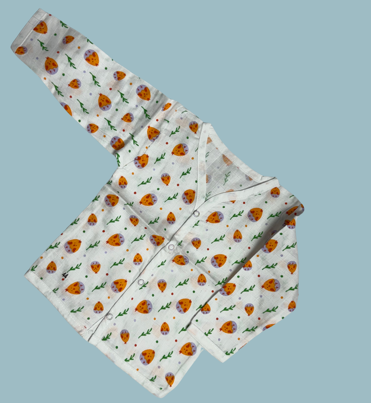 Baby Muslin Cotton Full Sleeve Jabla – Hatching Chick Print