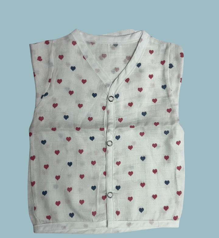 Baby Muslin Cotton Full Sleeve Jabla – Heart Print