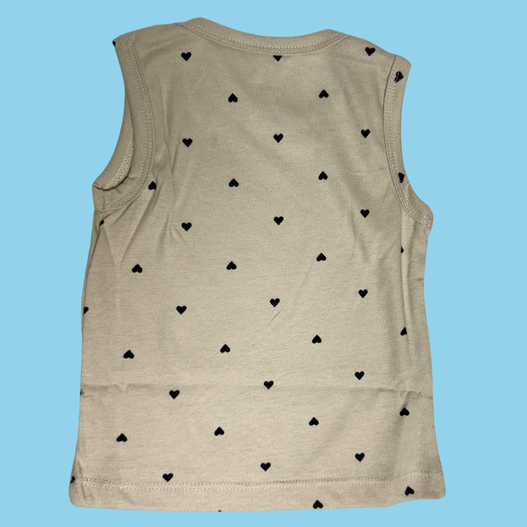 Unisex Sleeveless Co-ord Set –Black Heart | 100% Premium Cotton