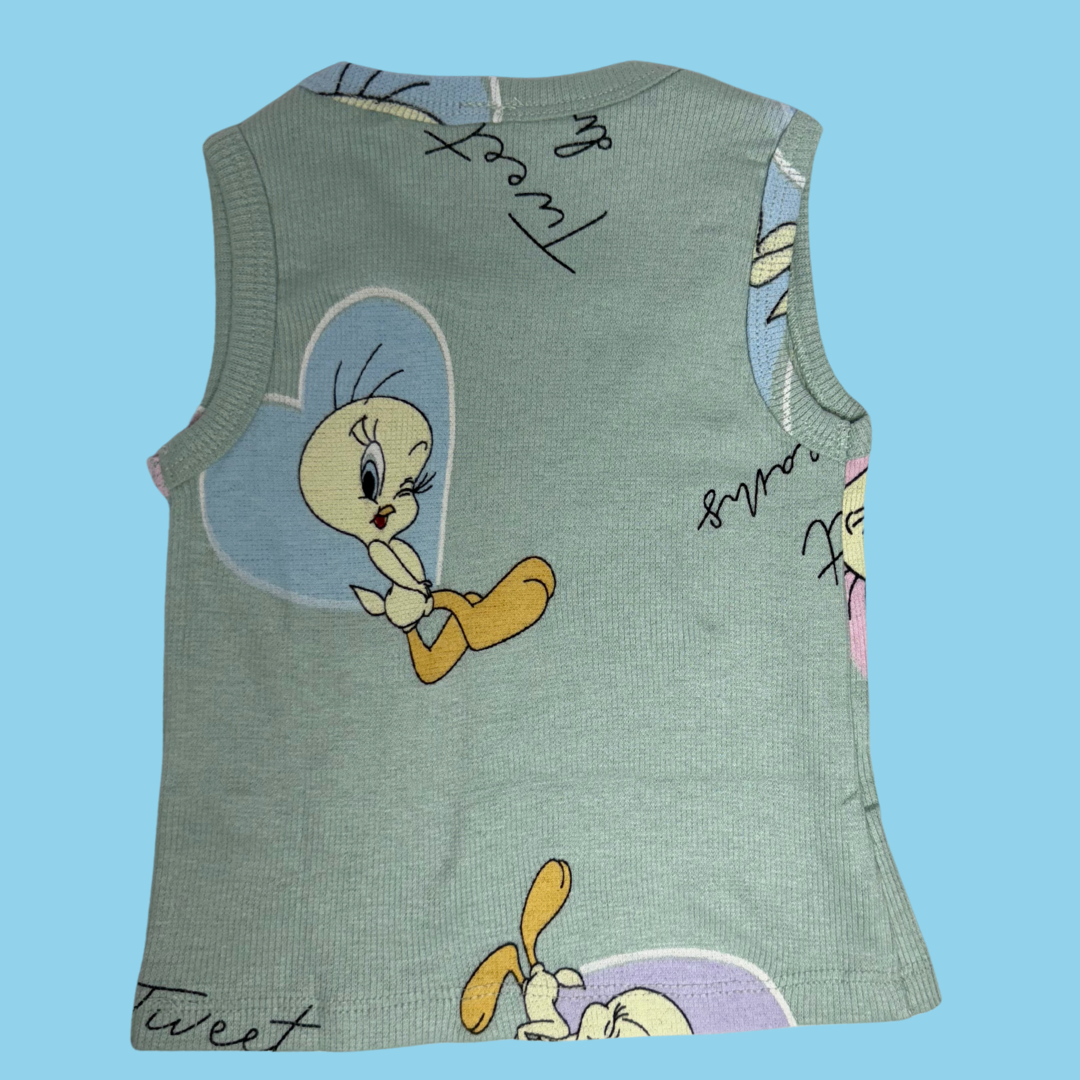 Unisex Sleeveless Co-ord Set – Tweety Bird | 100% Premium Cotton
