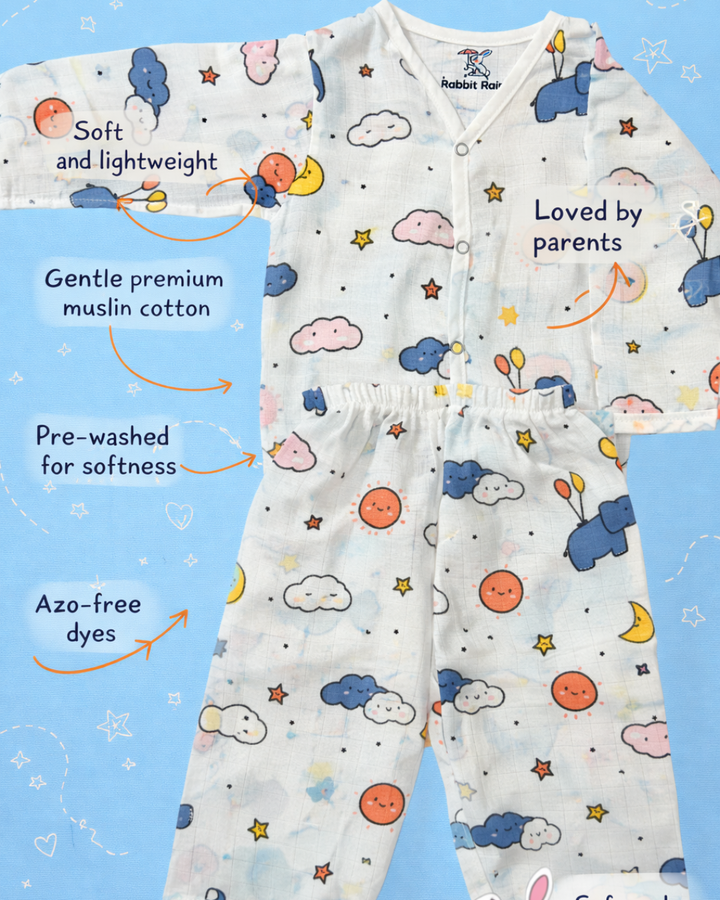 Premium Muslin Cotton Full sleeve Jabla Pyjama  - Pack of 2