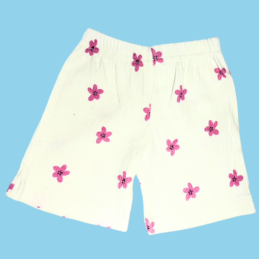 Unisex Sleeveless Co-ord Set – Pink Flower | 100% Premium Cotton
