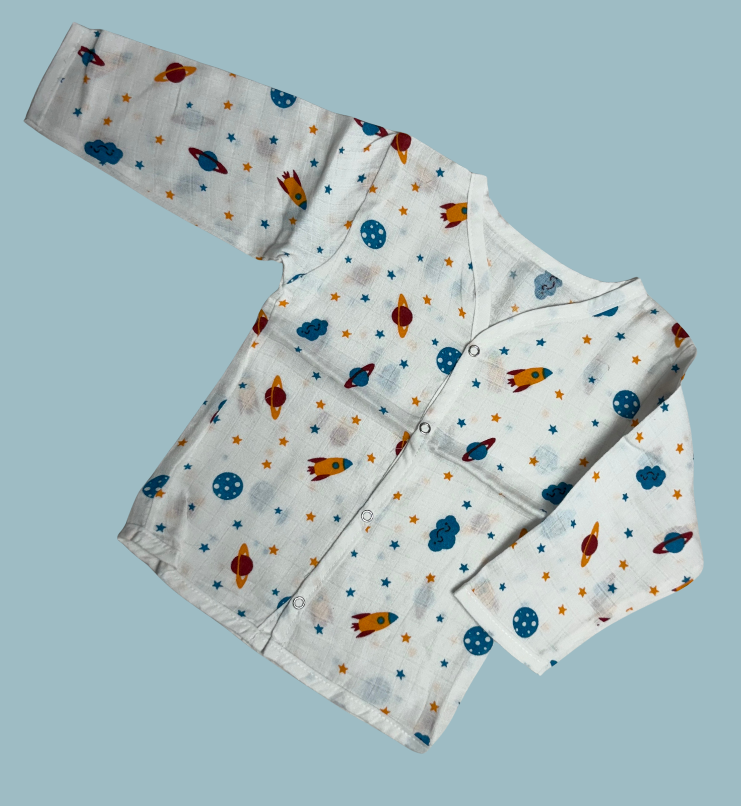 Baby Muslin Cotton Full Sleeve Jabla – Space Print