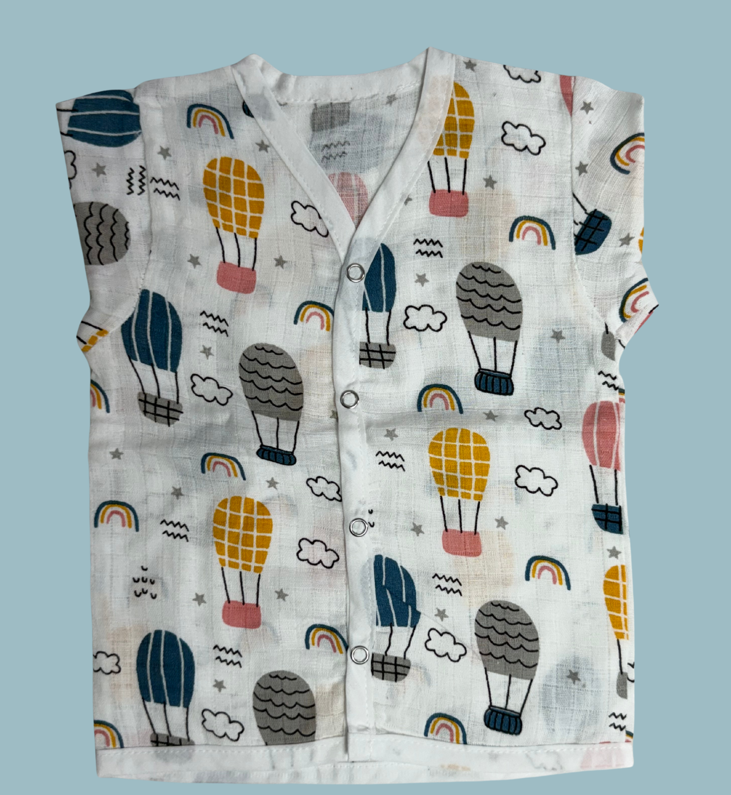 Baby Muslin Cotton Full Sleeve Jabla – Hot Air Balloon Print