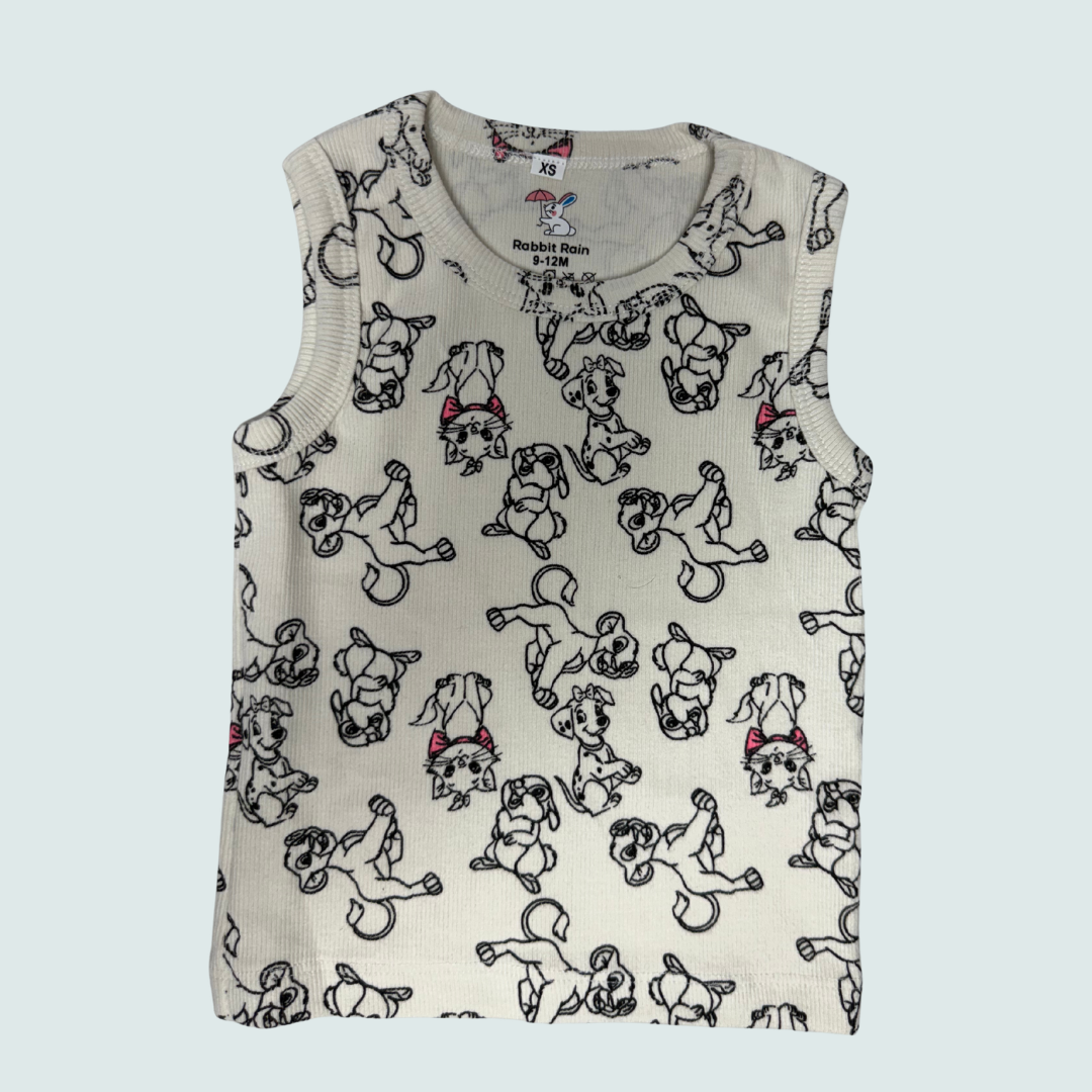 Unisex Sleeveless Co-ord Set – Puppy| 100% Premium Cotton