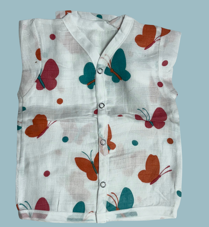 Baby Muslin Cotton Full Sleeve Jabla – Butterfly Print