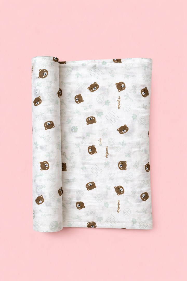 Muslin Cotton Baby Swaddles 100*100 - Bear