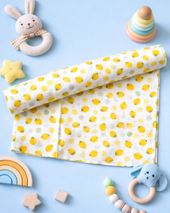 Muslin Cotton Baby Swaddles 100*100 - Lemon
