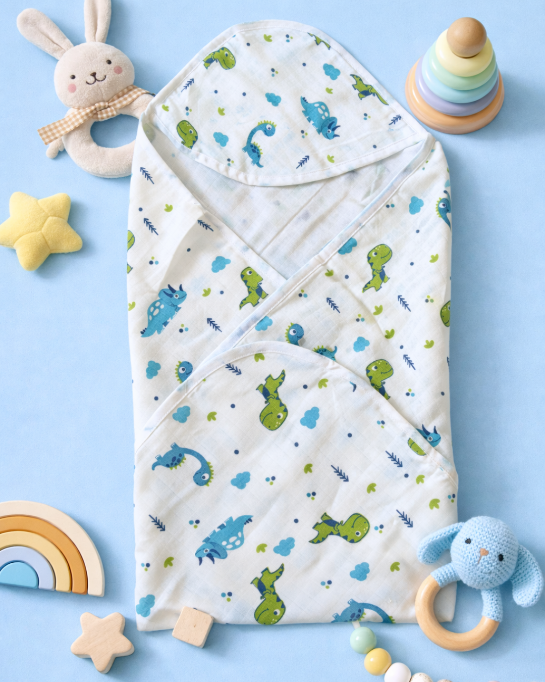 Muslin Cotton Baby Hooded Towel - Pack of 2