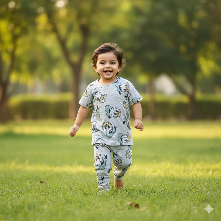 TShirt - Pyjama Set - Cartoon Duck |  100% Premium Cotton