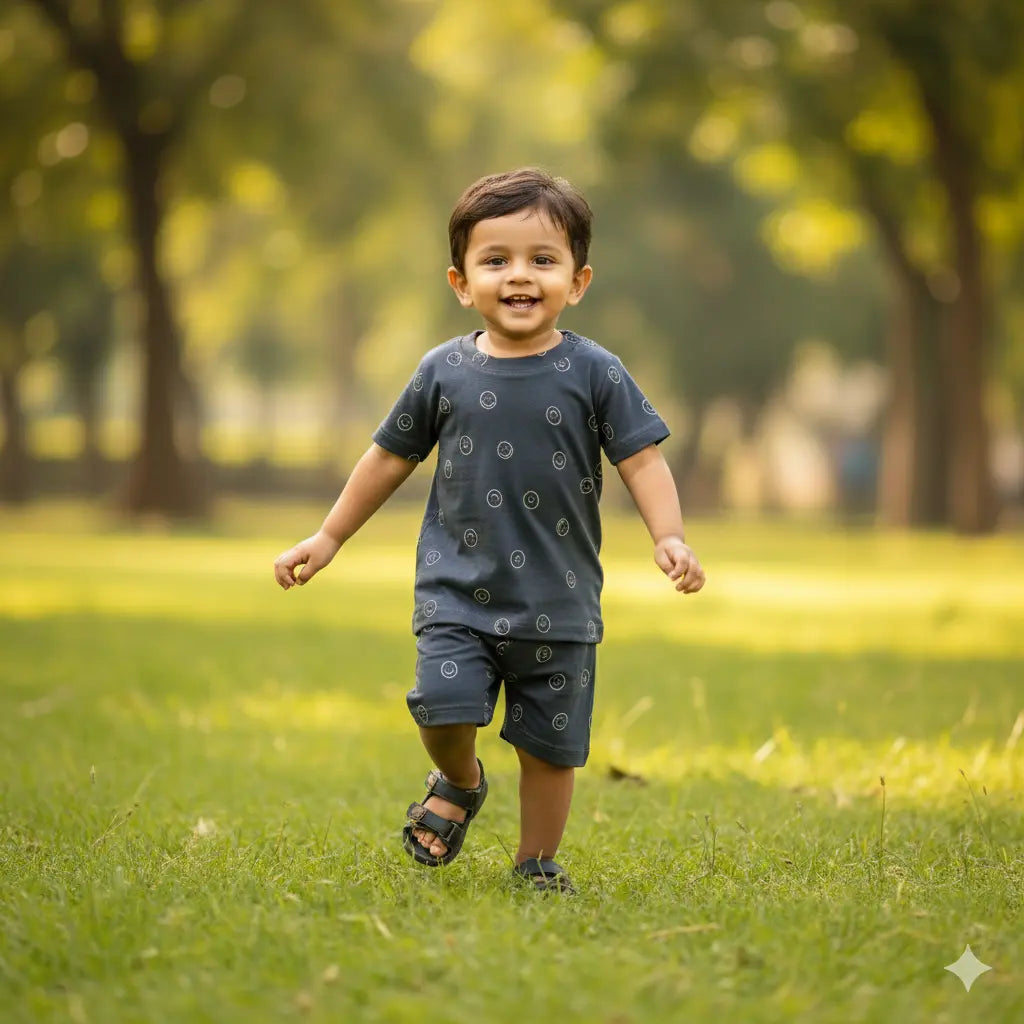 TShirt & Shorts Set - Smily |  100% Premium Cotton