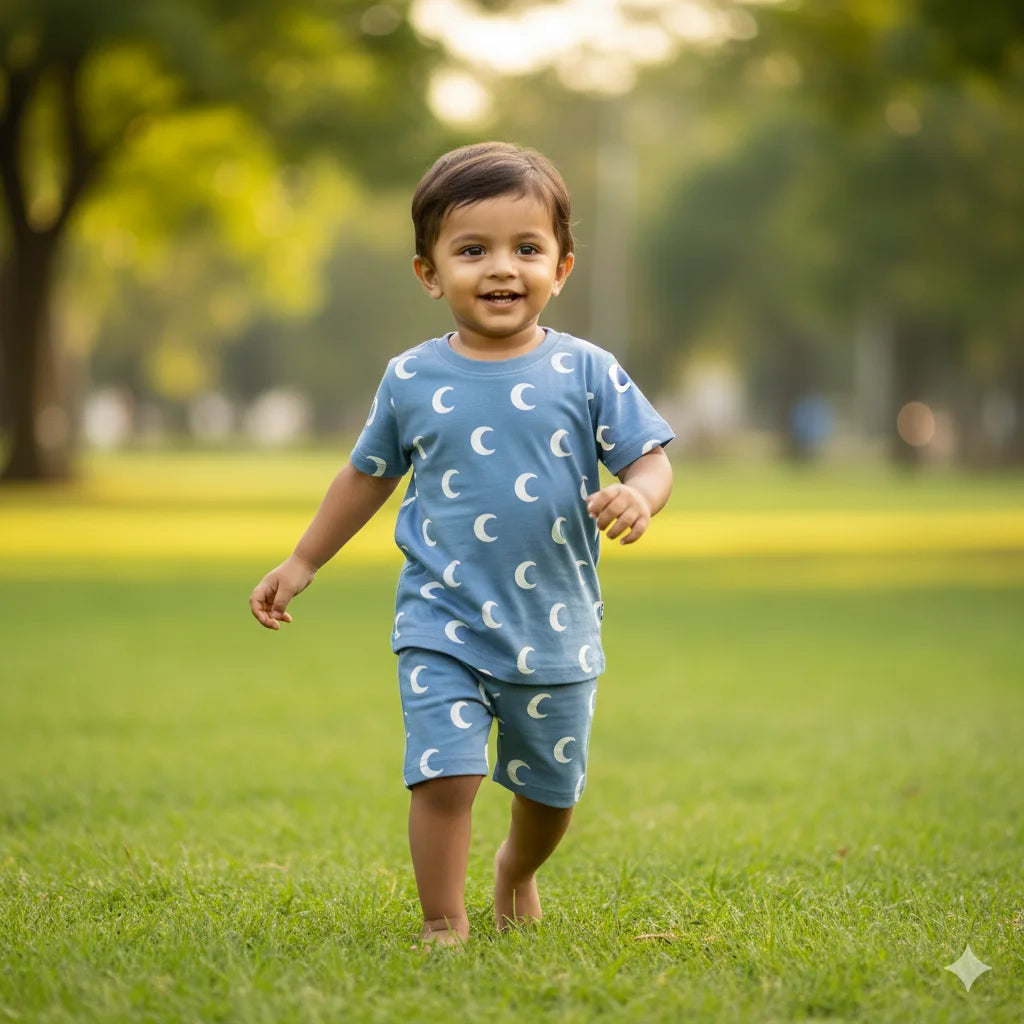 TShirt & Shorts Set - Crescent Moon|  100% Premium Cotton