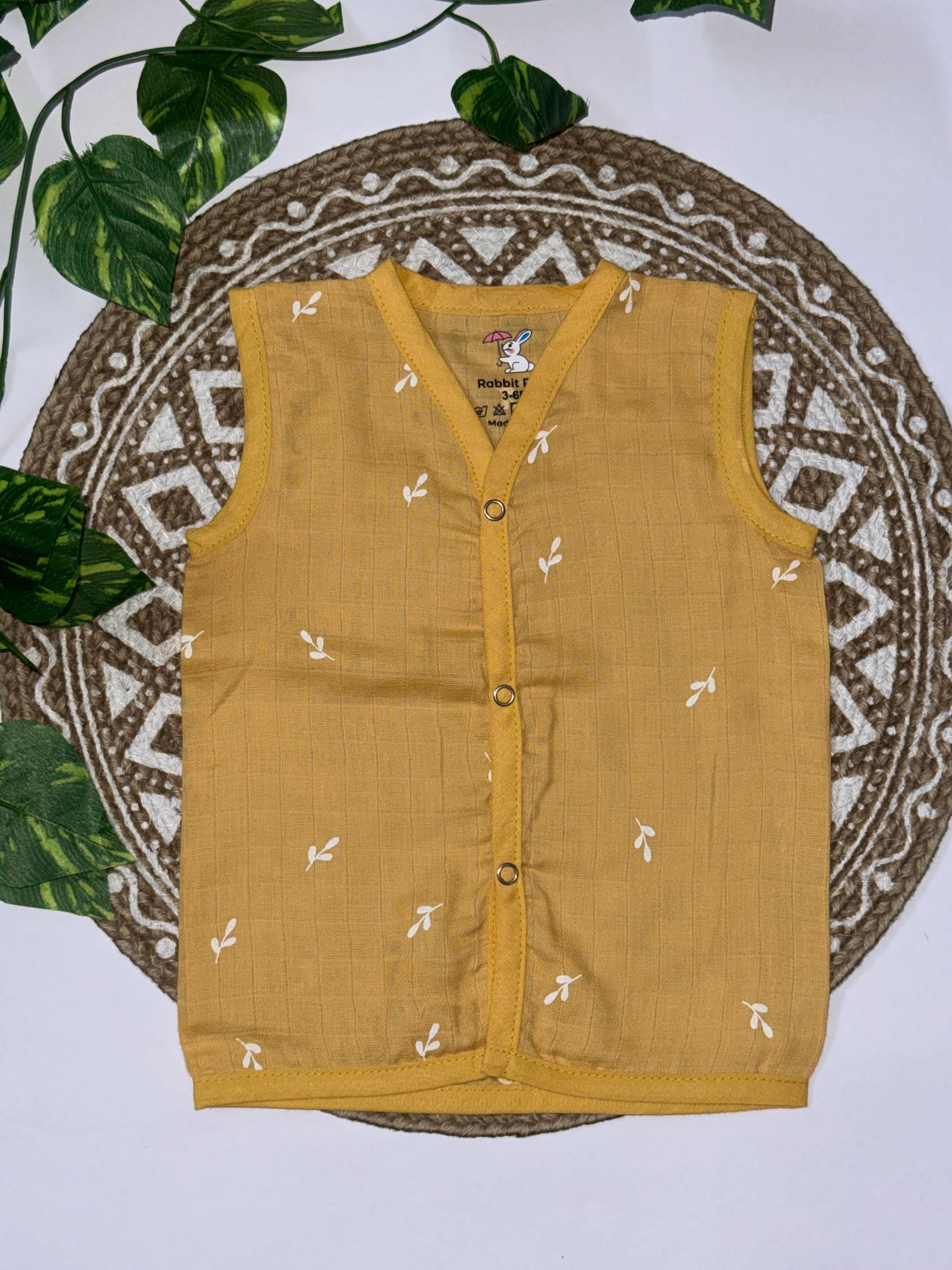 Kids Muslin Cotton Mustard Co-ord Set – Soft & Breathable